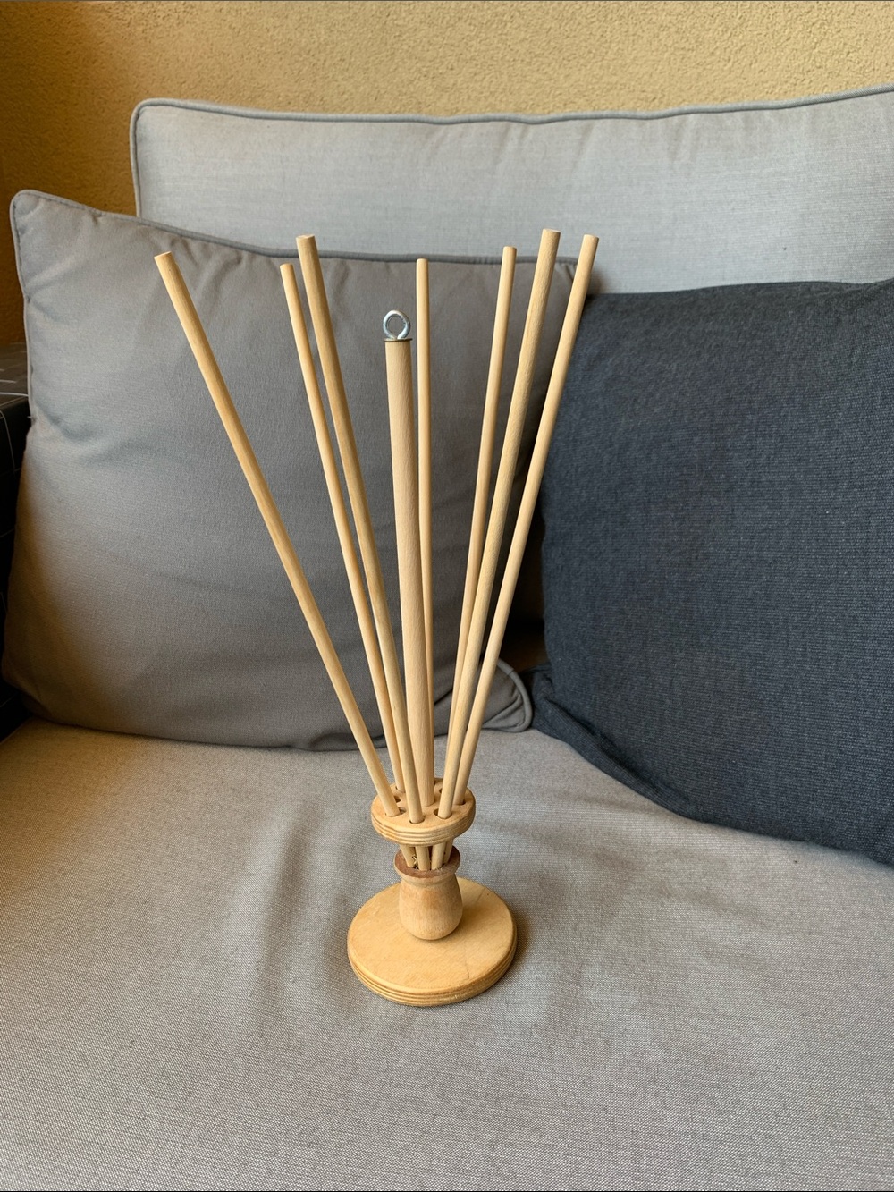 Wooden Spool & Dowels Decorative Display drying rack.